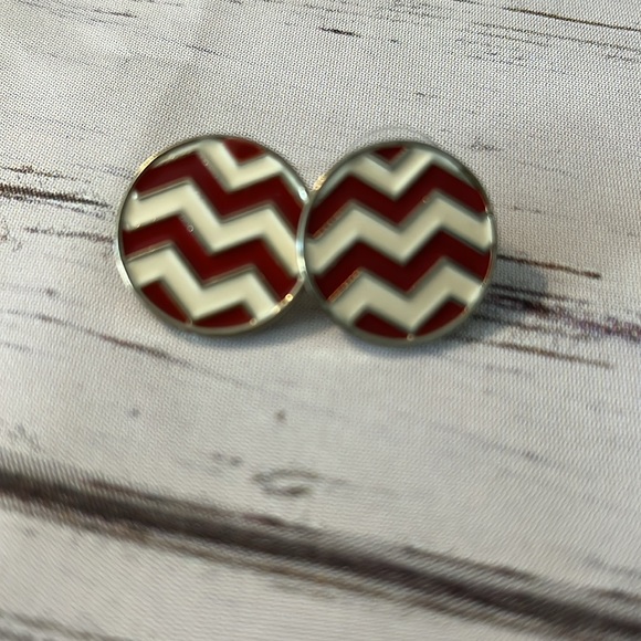 Necklace and earring set. Red and white - Picture 4 of 6